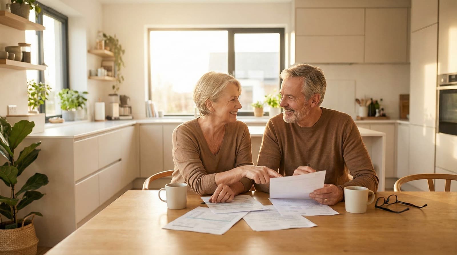 Couple reviewing their life insurance plan with peace of mind